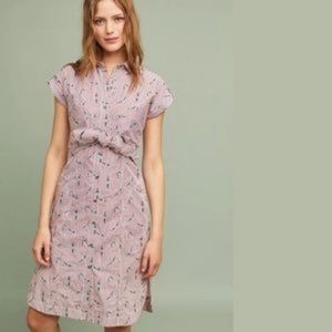 Anthropologie Maeve Red & White Stripe w/Turquois Swimmers Dress